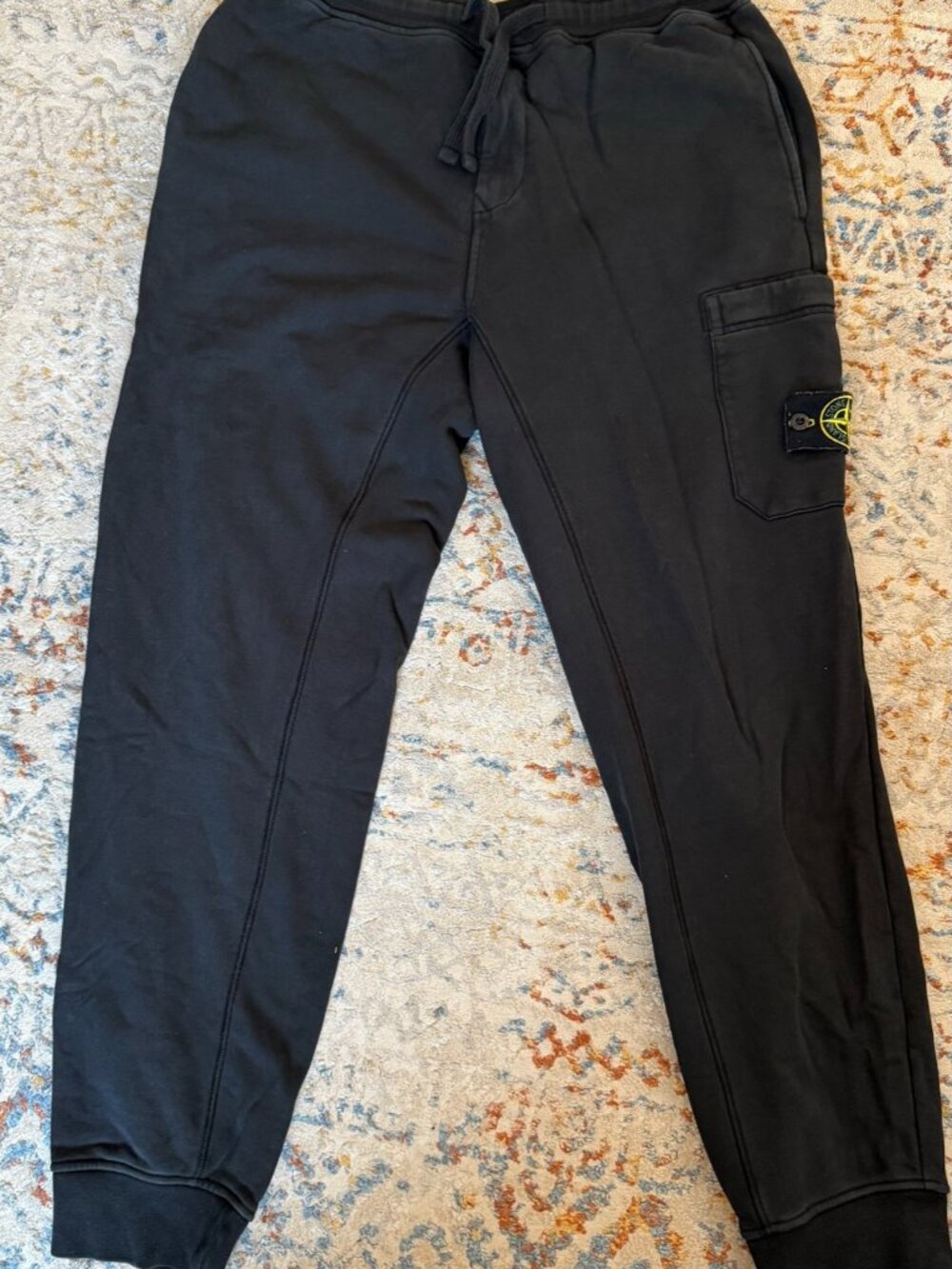 Stone Island Black Compass Sweatpants M